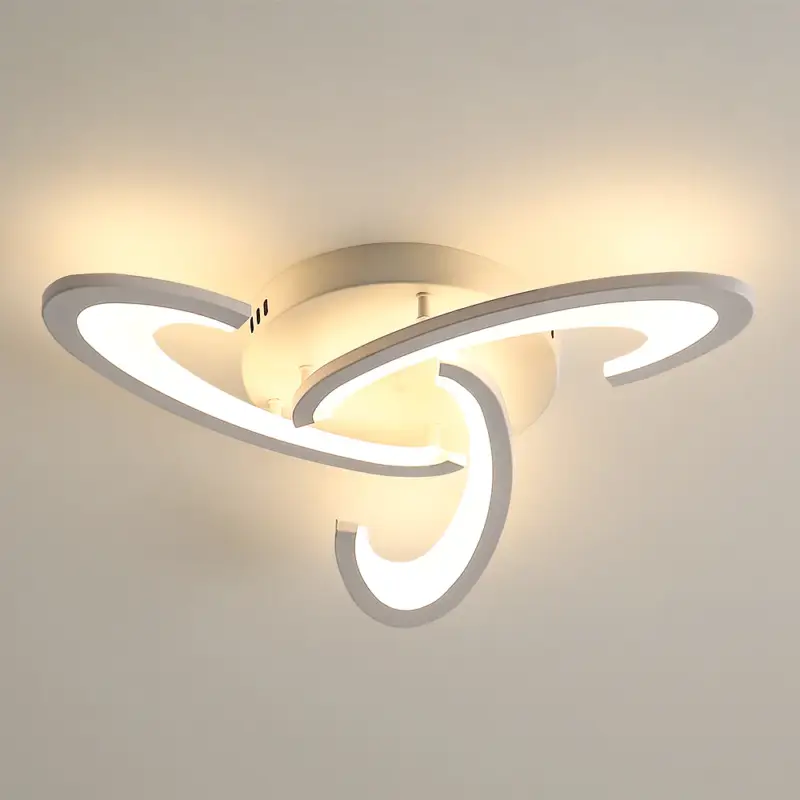 Plafonnier LED, Luminaire Plafonnier 36W 3240lm, Lampe de Plafond Design Shamrock pour Chambre à Coucher, Salon, Salle à Manger, Acrylique Blanc, Lumière Chaude 3000K Meilleure Vente