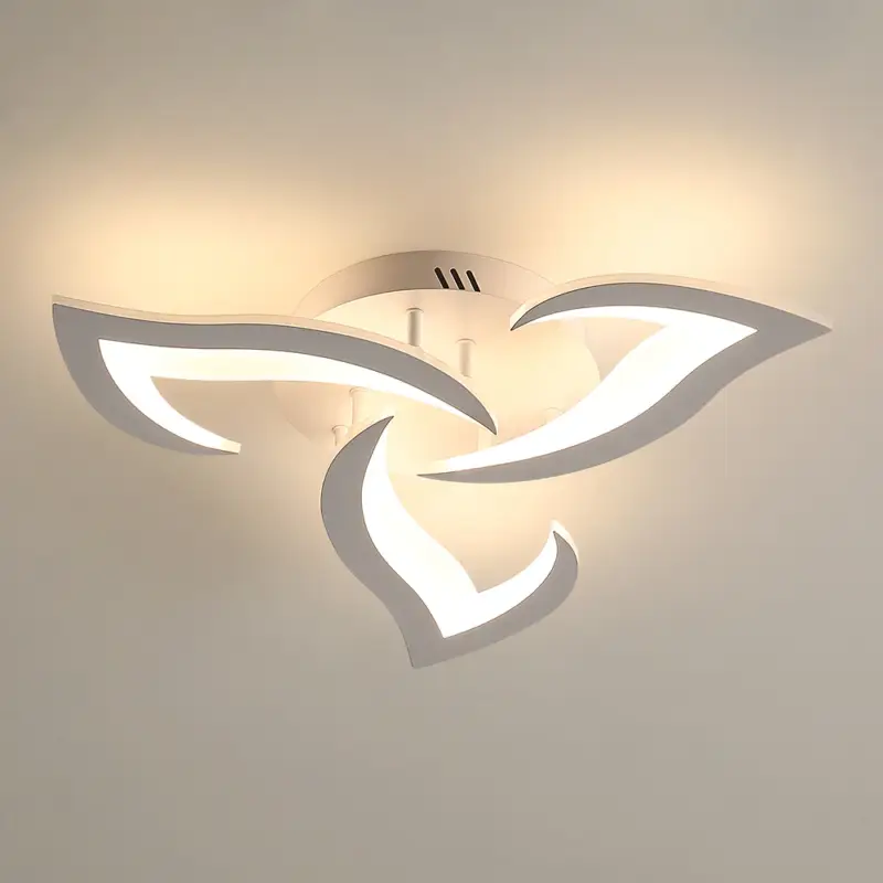 Plafonnier LED, 36W 3060LM Luminaire Plafonnier Moderne, Acrylique Lampe de Plafond LED 3 lumières pour Salon Chambre Cuisine Dia 58cm (Blanc) Lumière Blanche Chaude 3000K Meilleur Prix