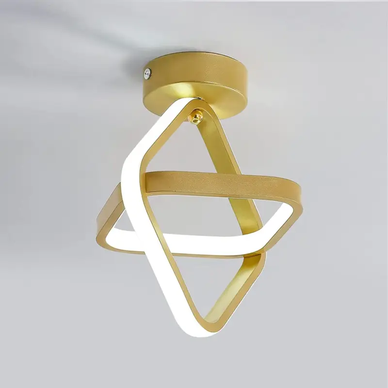 Super Prix Plafonnier LED 22W, Lampe de Plafond Moderne en Métal, Or Carré Luminaire éclairage Plafond pour Décoratif Salon Salle à Manger Chambre, Lumière Blanche Froide 6000K