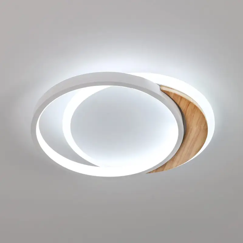 Haute Qualité Plafonnier LED Moderne, 28W Lampe de Plafond Moderne, Ø30CM * 5CM Round Wooden Luminaire Plafonnier LED pour Chambre, Cuisine, Couloir, Entrée, Lumière Blanche Froide, 6000K