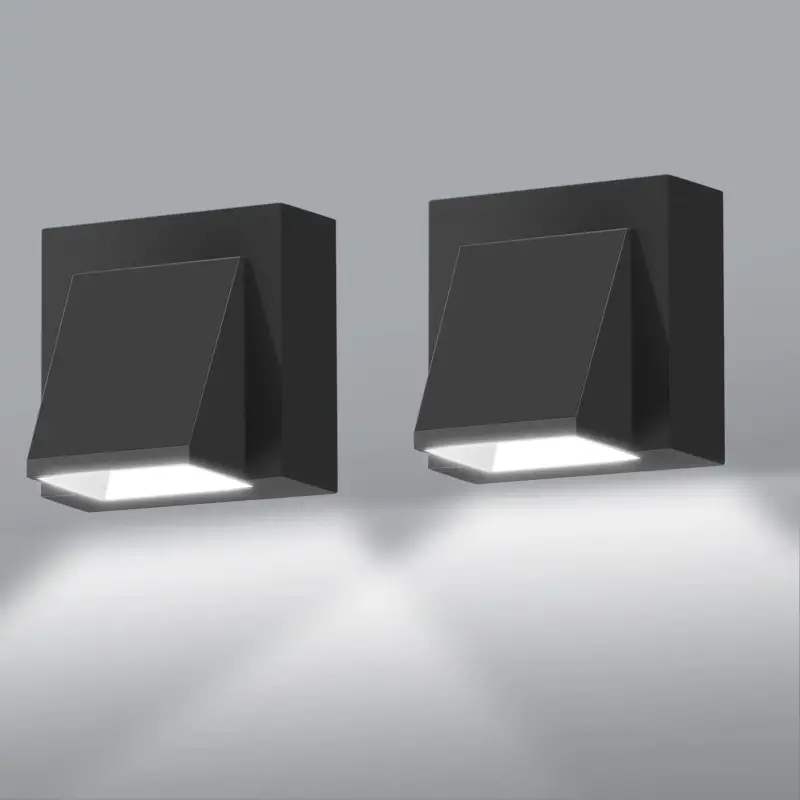 Meilleure Vente 2x Applique Murale Extérieure LED 5W COB, IP65 Étanche, 6000K Lumière Froide, Applique Extérieur Puissante en Aluminium pour Terrasse, Jardin, Façade