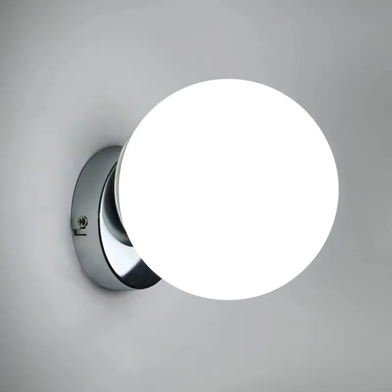 Applique Murale Intérieure, Lampe Murale Moderne, E27 Luminaire Mural Boule de Verre 15cm pour Chambre, Salon, Couloir Escalier, Balcon (sans ampoule) Achat Immédiat