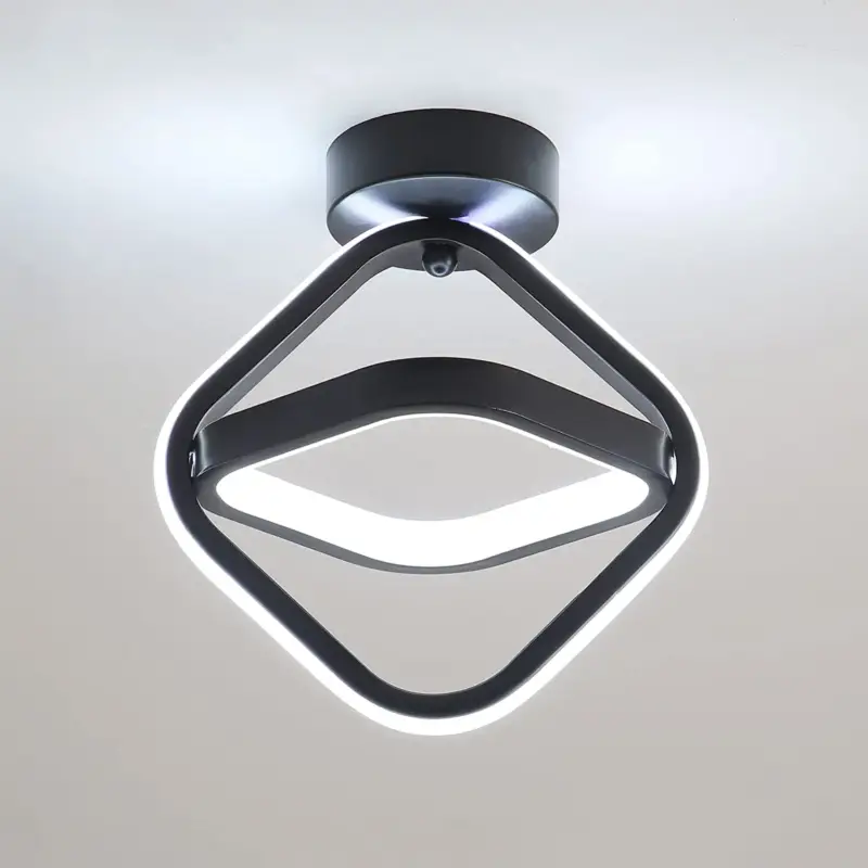 Plafonnier LED 22W, luminaire plafonnier Géométrique Simple, Plafonnier en métal pour Salon, Chambre, Couloir, Lumière Blanche 6000K Offre Du Jour