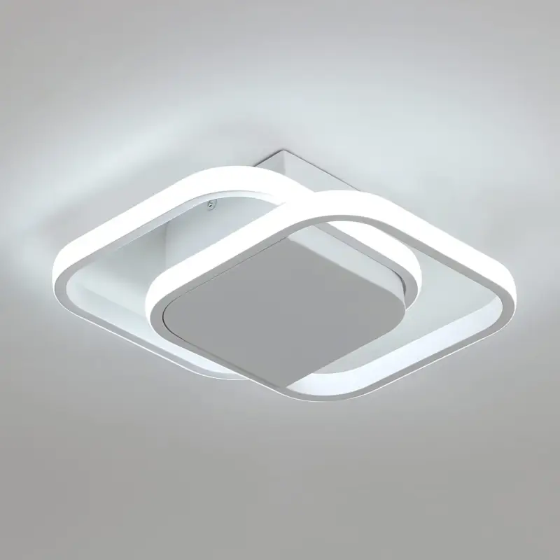 Acheter Direct Plafonnier LED Moderne, Lampe de Plafond Led Carré 24W 2200LM, 6000K Blanc Froid Luminaire Plafonnier, Plafonnier en Acrylique, pour Chambre Salon Cuisine Couloir (Blanc)