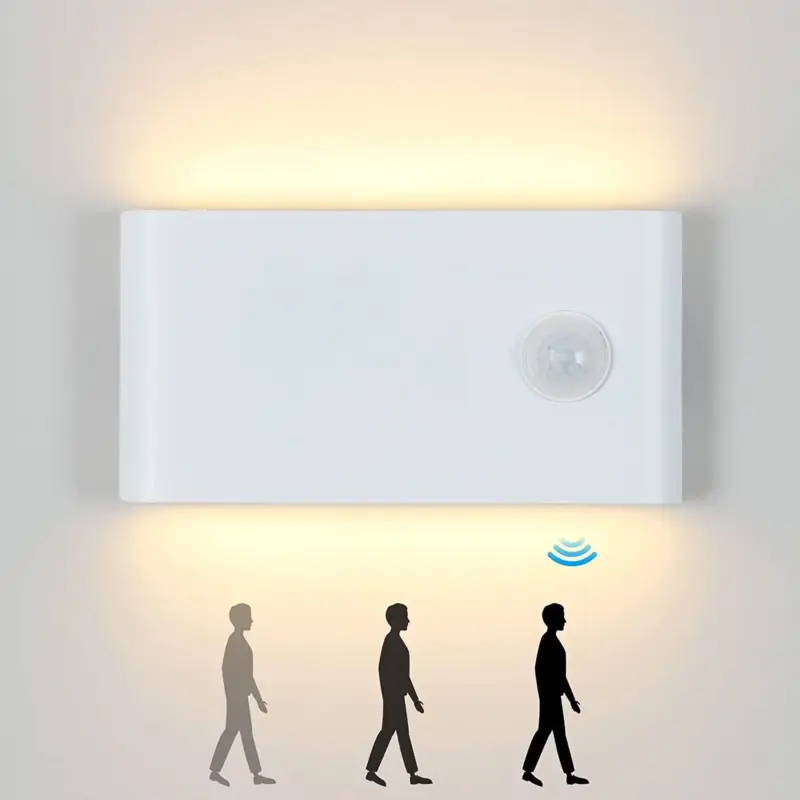 Seulement Aujourd&rsquo;hui 12W Applique Extérieure avec Détecteur de Mouvement, IP65 Blanche Artisanat Mat Design lampe murale Extérieur/Intérieur en Aluminium, Applique Acrylique pour Balcon, Escaliers, Jardin, Garage, 3000K