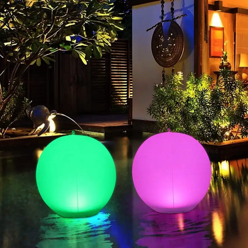 Nouvelle Collection 34CM Lampe Solaire Flottante,Globe Solaire à LED étanche IP67, Boule Lumineuse 4 Modes, Lampe de Nuit à DEL Changeante de Couleur Extérieure, Décor de Fête Pour Piscine, Plage, Jardin, Pelouse(2Pcs)