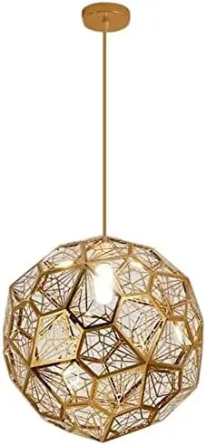 Luminaire de Luxe Moderne en Acier Inoxydable avec Boule de Diamant Créative et Abat-jour Pendentif E27 pour Plafond de Salon. Offre Spéciale