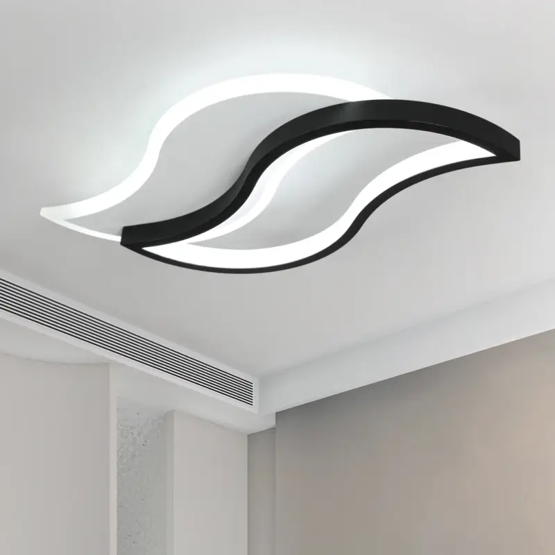 Nouvel Arrivage Plafonnier LED Design moderne Forme créative de la feuille Lampe de Plafond Blanc Froid 6000K Pour salon chambre à coucher salle à manger bureau Blanc