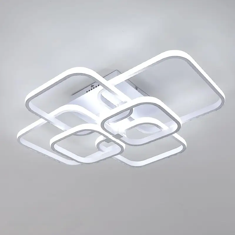 Plafonnier LED 72W Design moderne Cercle Carré Lampe de Plafond Blanc Froid 6000K Pour salon chambre à coucher salle à manger bureau Blanc Prix Choc