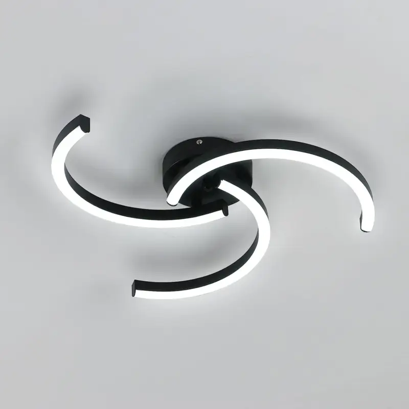 Offre Spéciale Plafonnier LED Design moderne Blanc Froid 6500K Lampe de Plafond Pour salon chambre à coucher salle à manger bureau Noir