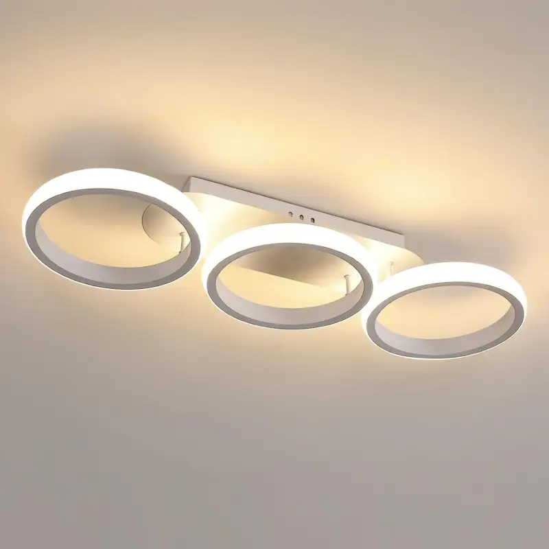 Plafonnier LED Design moderne 32W Cercle Anneaux Lampe de Plafond Blanc Chaud 3000K Pour salon chambre à coucher salle à manger bureau Blanc Seulement Aujourd&rsquo;hui