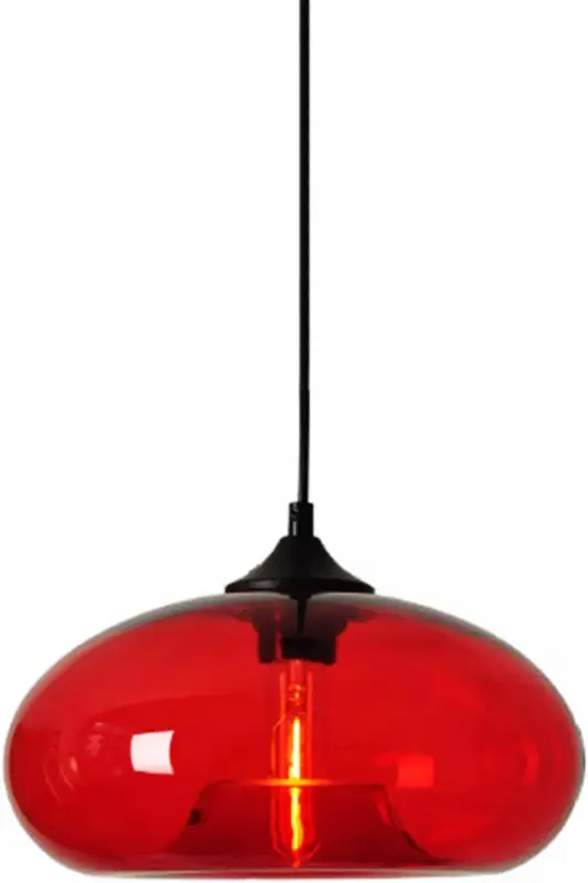 Suspension Sphérique Verre Lustre E27 Base Pour salon chambre à coucher salle à manger bureau Bar Café Rouge Satisfait Ou Remboursé