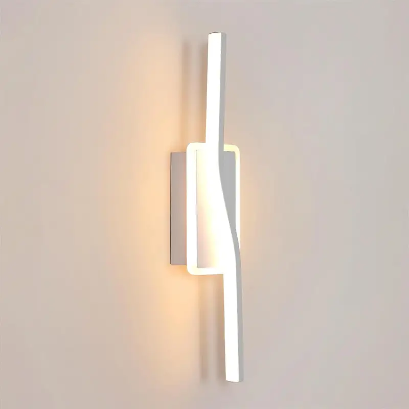 Applique Murale LED Moderne Forme de ligne Lampe murale Blanc Chaud 3000K Pour chambre à coucher, salon, couloir, entrée Blanc Prix Réduit