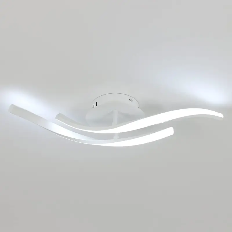 Plafonnier LED Design moderne Blanc Froid 6000K Forme de Vague Lampe de Plafond Pour salon chambre à coucher salle à manger bureau Blanc Expédié Aujourd&rsquo;hui