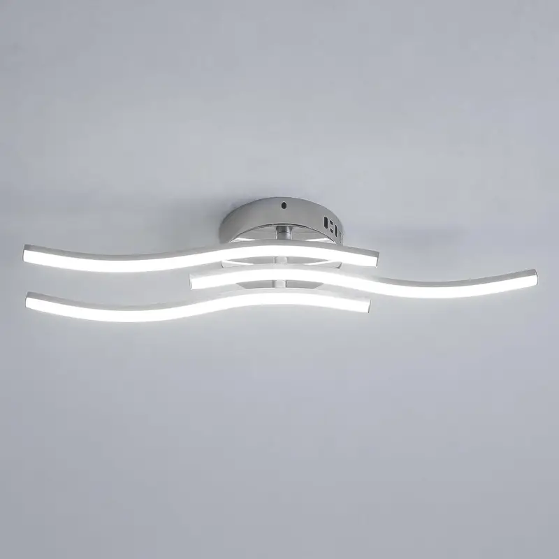 Plafonnier LED, Suspension Luminaire en forme de vague, LED intégrées 18W 1600 Lumen, lustre moderne pour salon ou cuisine, 220V IP20 lumière Blanc Froid 6500K Nouvel Arrivage