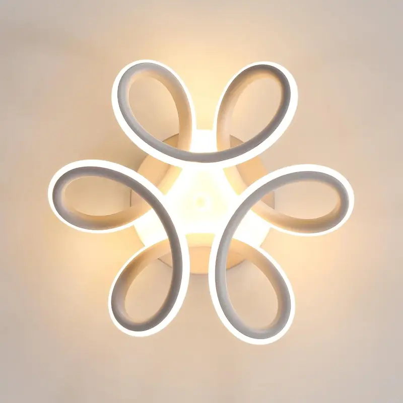 Bon Marché Plafonnier LED, 22W Lampe de Lustre, Design Courbé Moderne Luminaire Plafonnier pour Couloir Balcon Salon Cuisine Salle de Bain Chambre, Diamètre 26cm 3000K blanche chaude