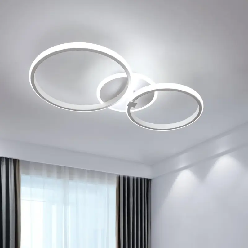 Haute Qualité Plafonnier LED Moderne, Lampe de Plafond Ronde 42W 3500LM, Lustre LED Plafonnier en Aluminium et acrylique pour Salon, Chambre à Coucher, Cuisine, Longueur 52cm (Blanc Froid 6500K) Blanc