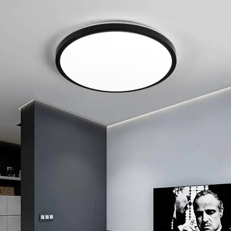 Seulement Aujourd&rsquo;hui Plafonnier LED, 24W 2000LM Lumière Blanche Froide 6500K Rond Lampe de Plafond Etanche IP54, Luminaire Plafonnier LED pour Salle de Bain Salon Chambre Cuisine