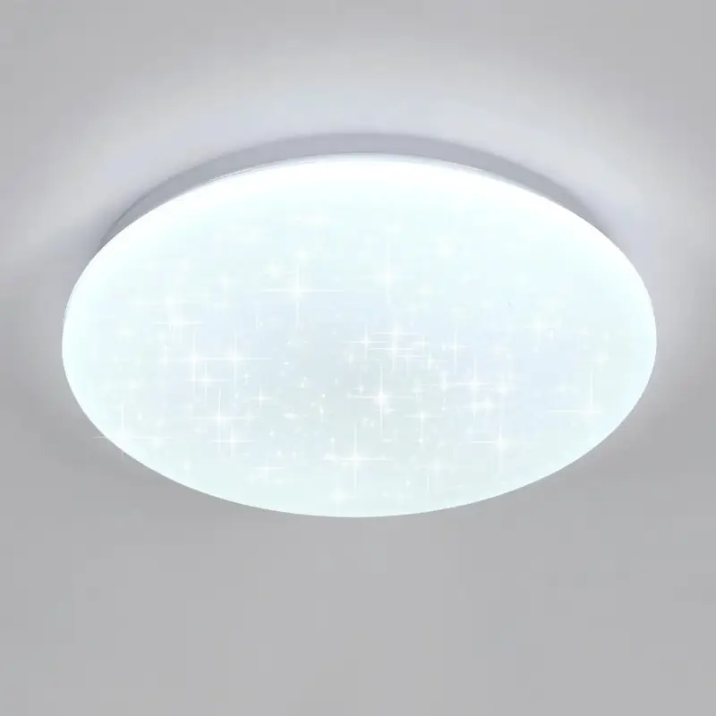 Haute Qualité Luminaire Plafonnier, 24W Lampe de Plafond Ronde avec Effet Étoiles, Lustre LED Plafonnier Moderne pour Cuisine Chambre Enfant Couloir Coucher Salle De Bain, Blanc Froid 6500K