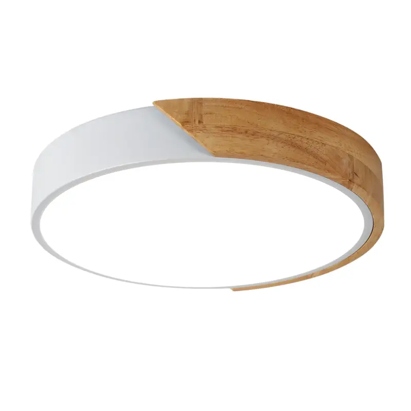 Jusqu&rsquo;à Épuisement Des Stocks LED Plafonnier Bois Rond 30W, Moderne Lampe De Plafond, Luminaires Plafonnier 6500K