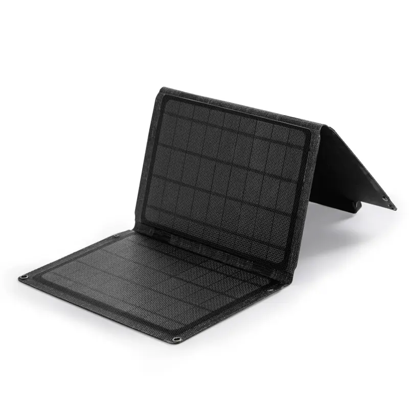 Haute Qualité Sac pliant solaire léger silicium monocristallin noir 30% de réduction interface de sortie USB 21W