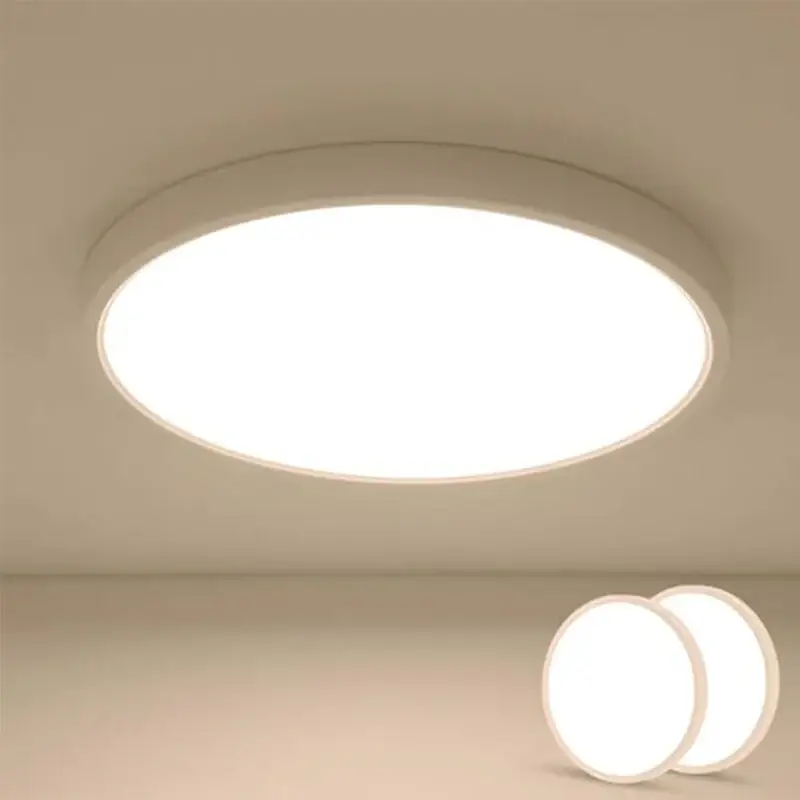 2PCS Plafonnier LED Ultra-mince – Rond 30cm, Blanc, 24W, Lumière Neutre 5000K, – Idéal pour le Salon, la Chambre, la Cuisine et le Couloir Prix Choc