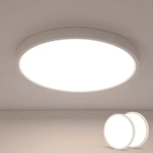 Vente Flash 2PCS Plafonnier LED 36W, Rond Blanc, Lumière Blanche Neutre 5000K, Imperméable IP44, Idéal pour Chambre Balcon Salle de Bain