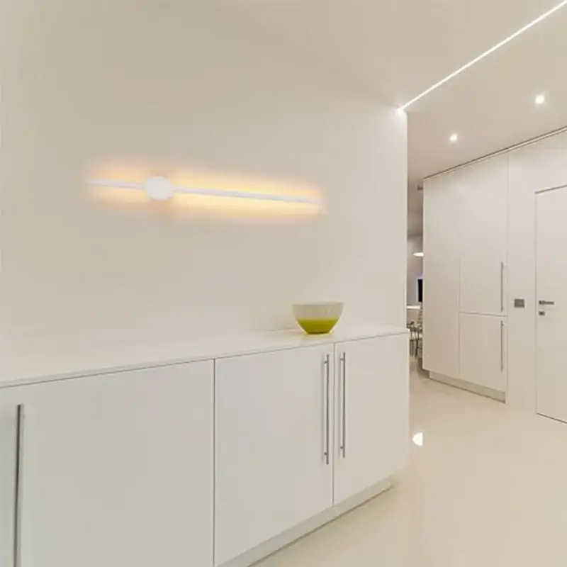Applique murale LED Moderne en aluminium en forme de barre, Blanc, 80 cm, Lumière chaude, 16W, Pour salon Nouvelle Collection