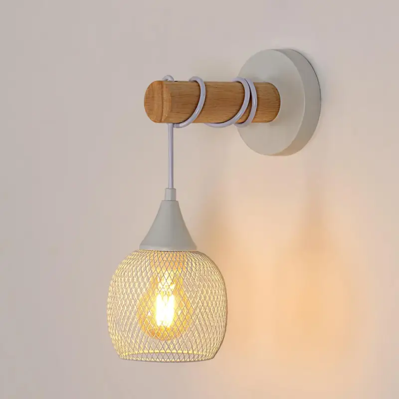 Seulement Aujourd&rsquo;hui Applique Créative en Forme de Lanterne, Blanc, en Métal, Base E27 (sans Ampoule), pour Chambre Couloir