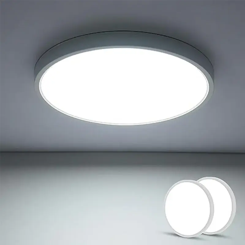 2PCS Plafonnier LED Ultra-fin Moderne – Rond 30cm, Blanc, 24W, Lumière Blanche Meilleur Prix