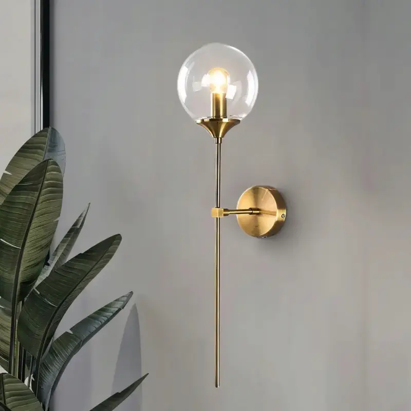 Acheter En Ligne Applique Murale, Or, en Métal et Verre, 60*15*15 CM, Base E14 (sans Ampoule), pour Chambre Couloir