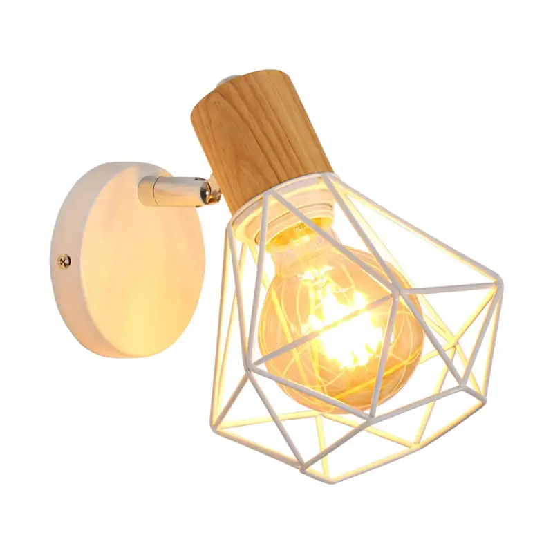 Vente Directe Industrial Metal Cage Wall Light with E27 Socket
