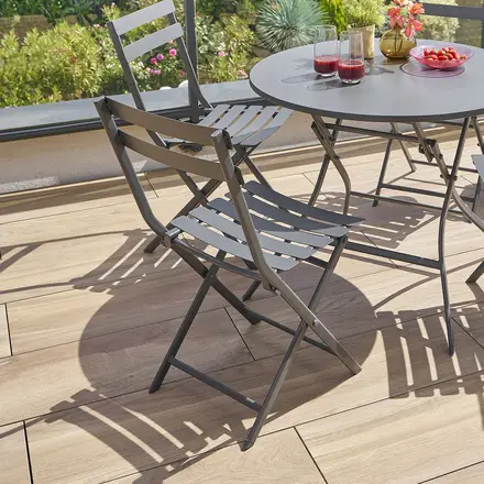 Chaise de jardin pliante GREENSBORO Graphite Remise