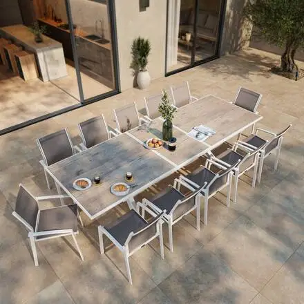 Fauteuil de jardin empilable AXIOME Noisette & Blanc Meilleure Vente
