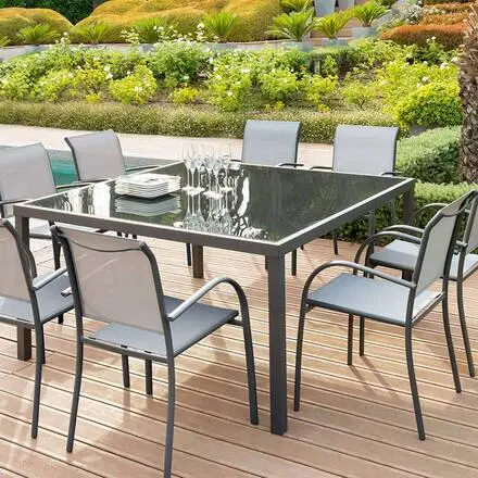 Dernière Chance Fauteuil de jardin empilable PIAZZA Galet & Graphite