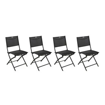 Lot de 4 chaises de jardin pliantes MODULA Anthracite & Graphite Soldes