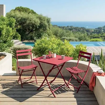 Nouvel Arrivage Table de jardin pliante carrée GREENSBORO Grenade