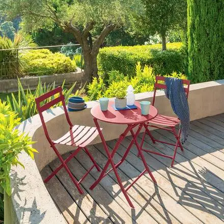 Table de jardin pliante ronde GREENSBORO Grenade Solde