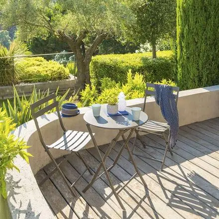 Acheter Direct Table de jardin pliante ronde GREENSBORO Tonka