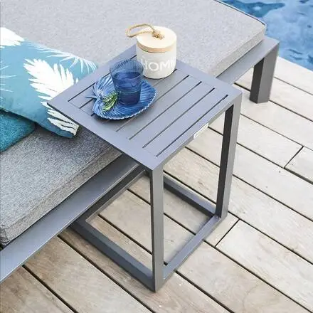 Table d&rsquo;appoint de jardin carré ÉVASION Graphite Super Prix