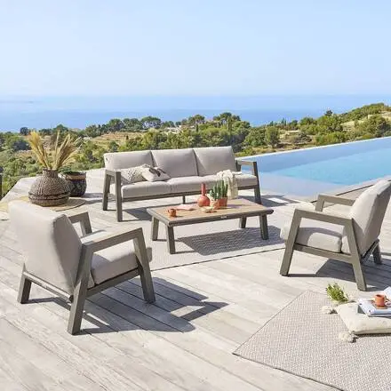 Salon de jardin AXIOME Beige & Praline Produit De Marque
