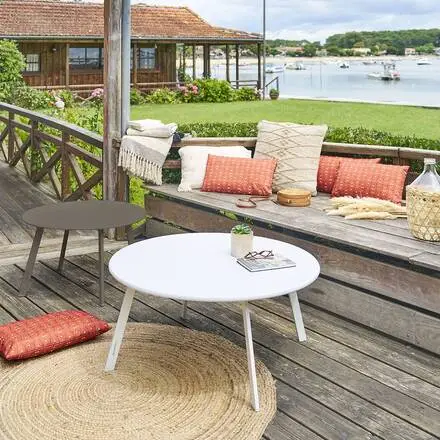 Marque Table d&rsquo;appoint de jardin ronde SAONA Blanc