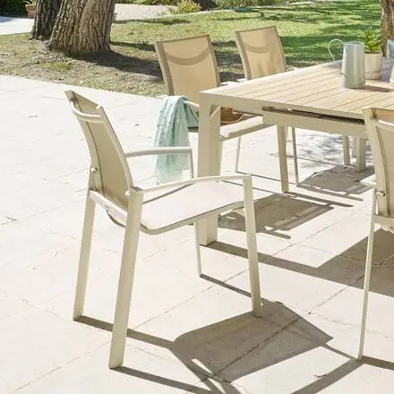 Fauteuil de jardin empilable AXANT Lin / Argile Marque
