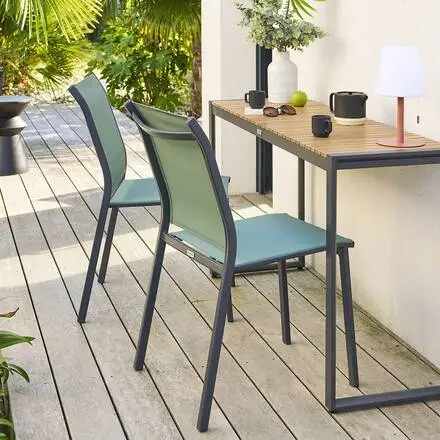 Chaise de jardin empilable ESSENTIA Vert olive & Graphite Acheter En Ligne