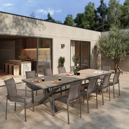 Fauteuil de jardin empilable AXANT Wengé / Praline Commander Vite