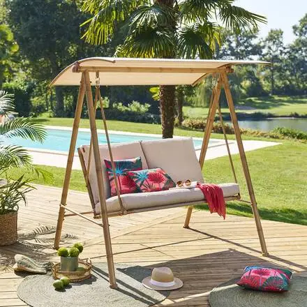 Balancelle de jardin BAROE Beige Pas Cher