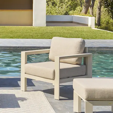 Dernière Chance Fauteuil de salon de jardin ÉVASION Argile
