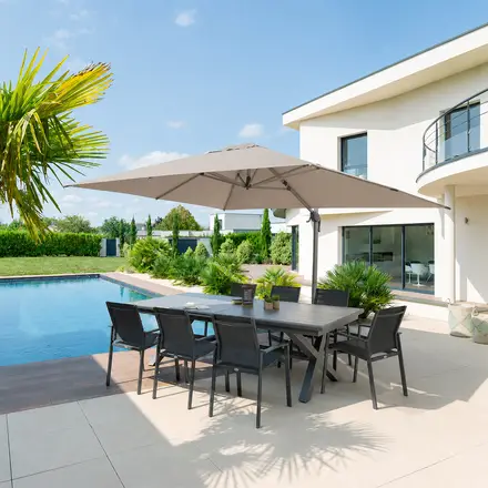 Parasol déporté rectangulaire ÉQUADOR Taupe Marque