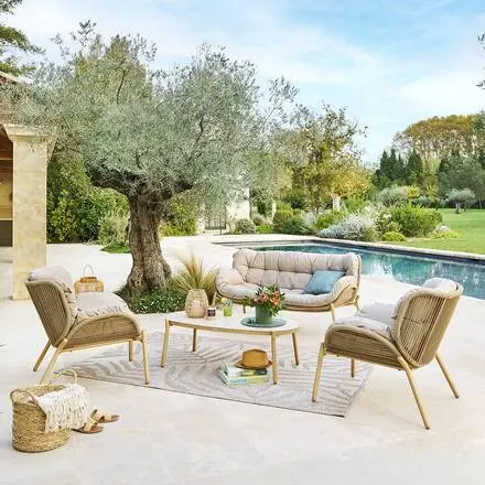Salon de jardin MELOANE Beige Dernier Modèle