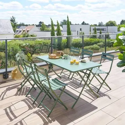 Table de jardin pliante rectangulaire GREENSBORO Vert olive Seulement Aujourd&rsquo;hui